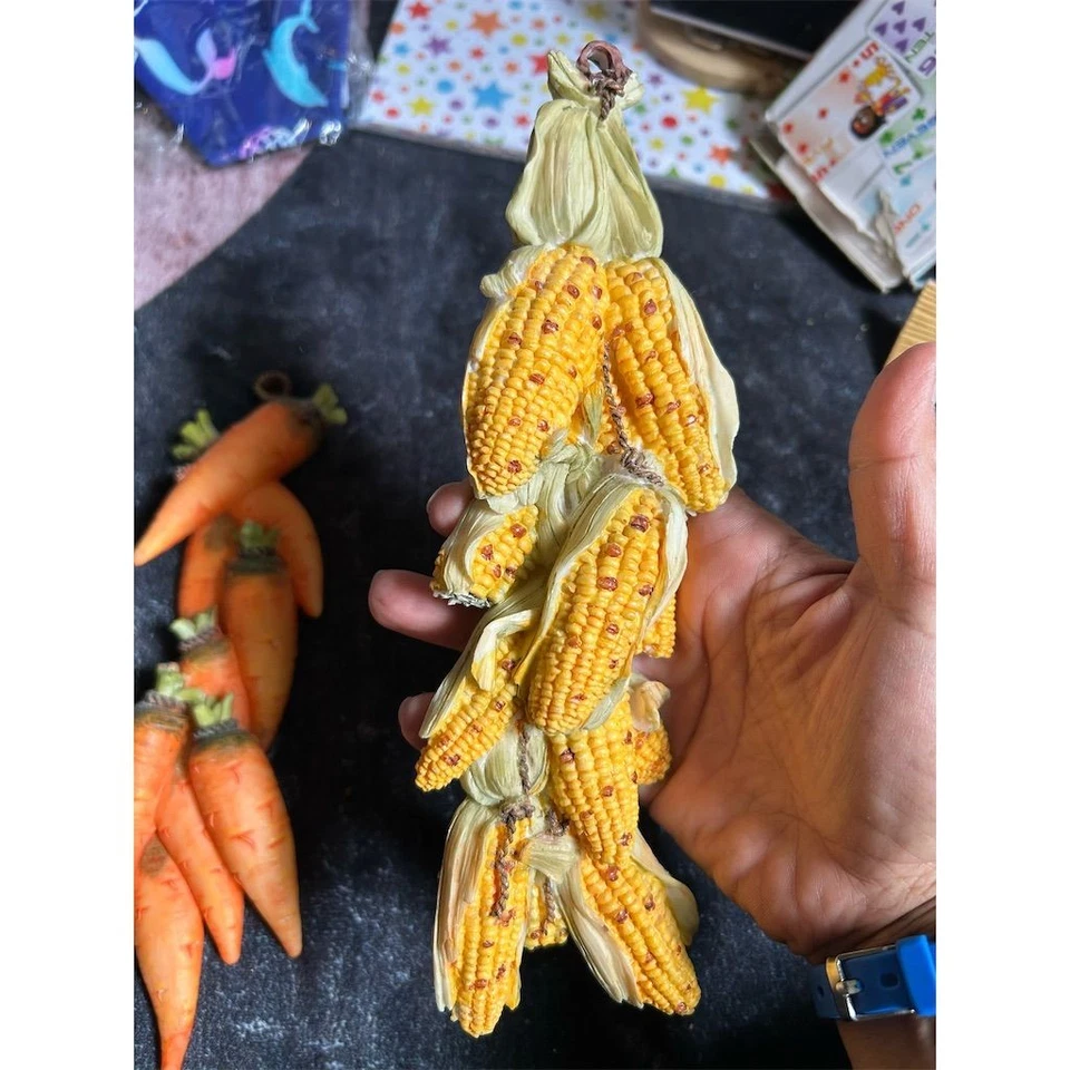 Vintage Ceramic 3D Vegetable Wall Plaque Carrots & Corn Farmhouse Decor - Image 2 of 4