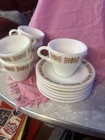 Vintage Pyrex By Corning Copper Filigree 721-26 Cup & Saucer Sets 6 Sets FS