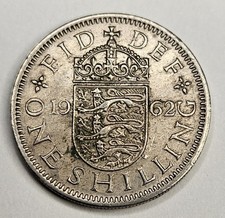 1962 Great Britain One 1 Shilling - Circulated British Copper Nickel World Coin 