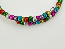 Colorful Multi Bead Memory Wire Bracelet Handmade Boho Hippie
