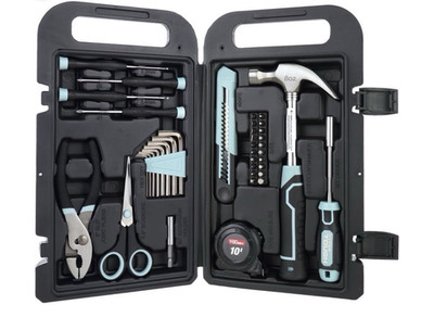 Hyper Tough 40-Piece Household Tool Set w/ Hard Case SAE/Metric Hammer Pliers