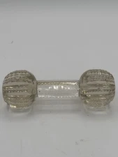 Vintage Antique 5” Large Scissor Cut Glass Crystal Knife Rest/Barbell