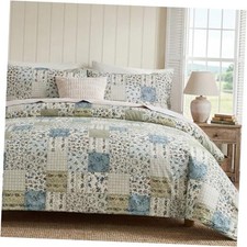 Vintage Floral Comforter Set 100 Cotton Bedding Comforter King Blue Patchwork