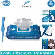 Convenient 50 Count Adult Wet Wipes for Seniors   8x12", Aloe  Vitamin E