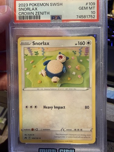 Snorlax graded PSA 10 for sale on eBay