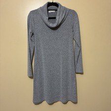 Lou & Grey For Loft Cowl Neck Knee Length Sweater Dress Women XS Gray