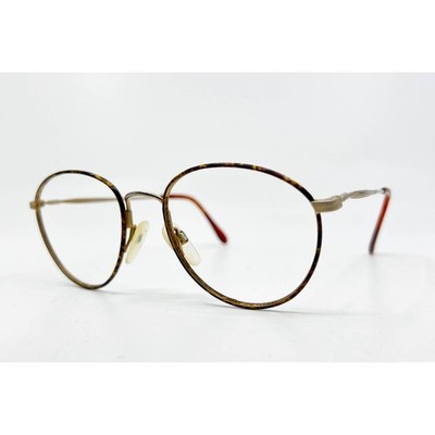 Marcolin Accuflex 110 Flexon Eyeglasses Mens Tortoise Gold Round 52-19-145