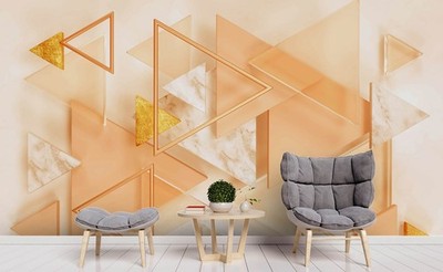 3D Geometric Marble Decoration Wall Murals Wallpaper Murals Wall Sticker 3
