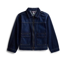 Weekend Academy Girls Blue Denim Jacket Full Zip Front Pockets Size Large 10-12