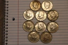 Lot of 10 Kennedy Silver Half Dollars 40%