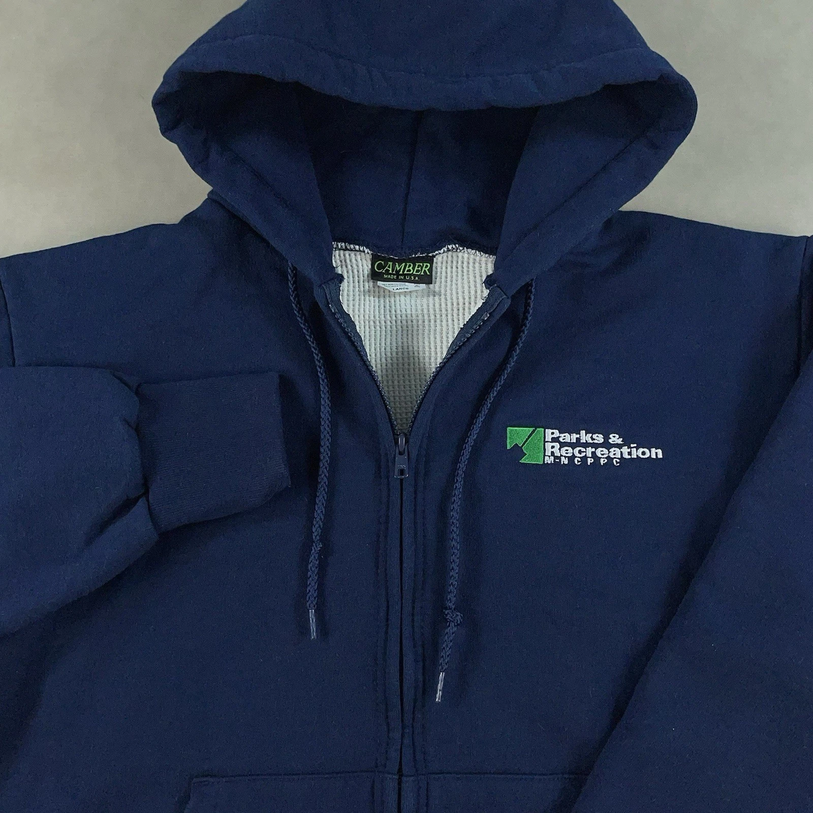 Camber Thermal Lined Full Zip Hoodie Mens Large Parks & Recreation Made In USA