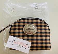 Longaberger Homestead Khaki Check Coin Purse  - New w/ Tags  Plastic - Cute 