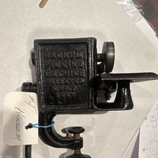 Hannum Antique Original Pinking Machine Hand Crank Clamp-On Tool Pat Nov 2 1897