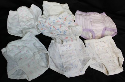 VTG Y2K 90s Gerber Cloth Training Pants 6 Pairs sz 2/3 Washable Padded