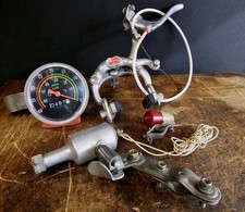 Vintage Bicycle Parts Lot-speedometer -synchron Brake-tail Light-generator