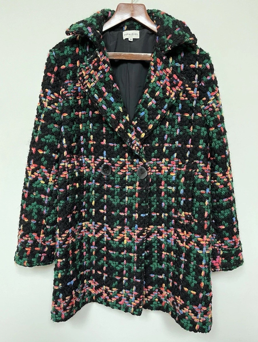 Anthropologie Pepaloves $248 Piccadilly Multicolor Tweed Coat