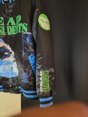 Mens Headgear Classics Dead Presidents 1995 Button Bomber Satin Jacket Size XL image 12