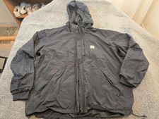 Carhartt Rain Jacket Mens 2XL Black Storm Defender Hooded Waterproof Workwear