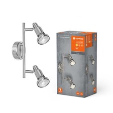 LED Deckenleuchte Wandlampe Strahler Spot Silber 2 x 2,6W GU10 460lm Warmweiß