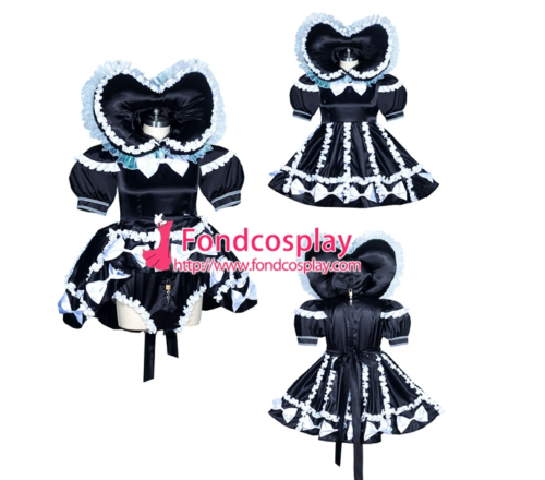 Sissy maid pvc dress lockable Uniform cosplay costume: - Picture 5 of 7