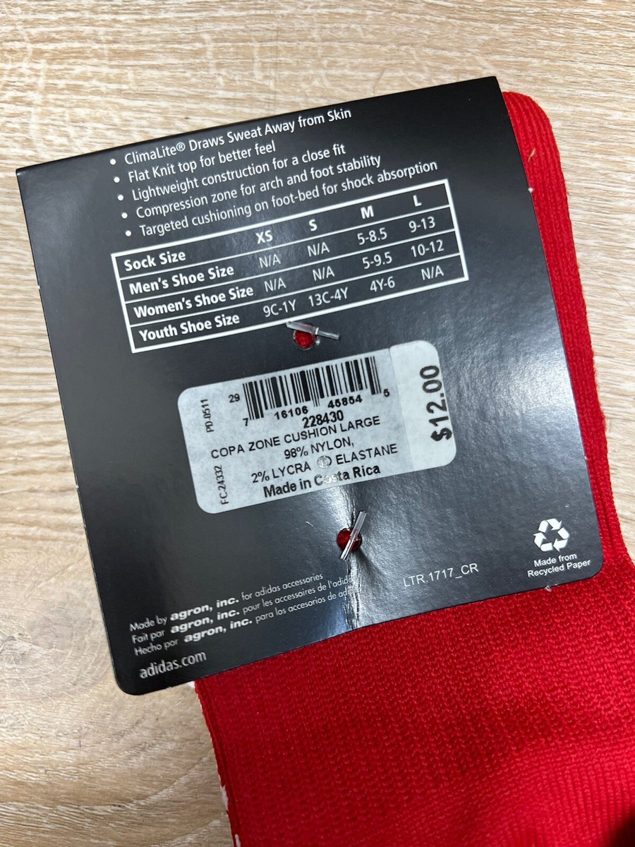 Summer　SALE　㉙ Adidas Unisex Copa Zone Soccer/Football Socks University Red