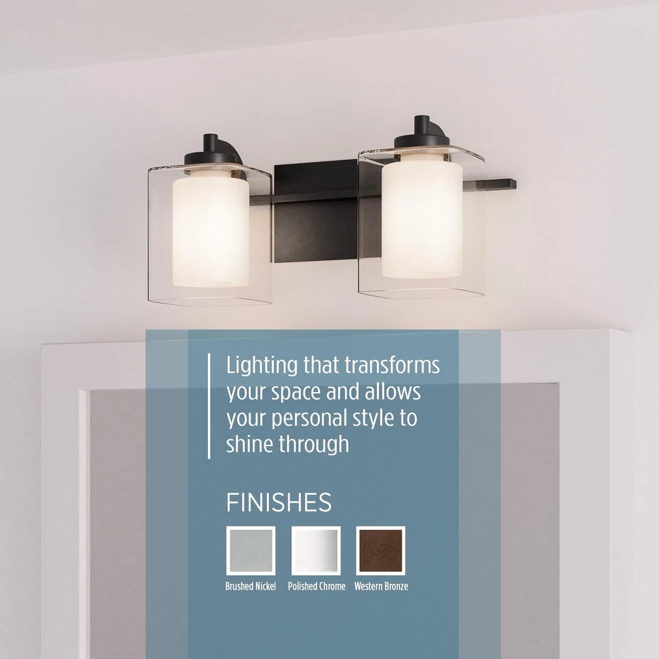 Quoizel Kolt Modern Vanity Lights, 2-Light, 13 Inch Polished Chrome - Image 4 of 4