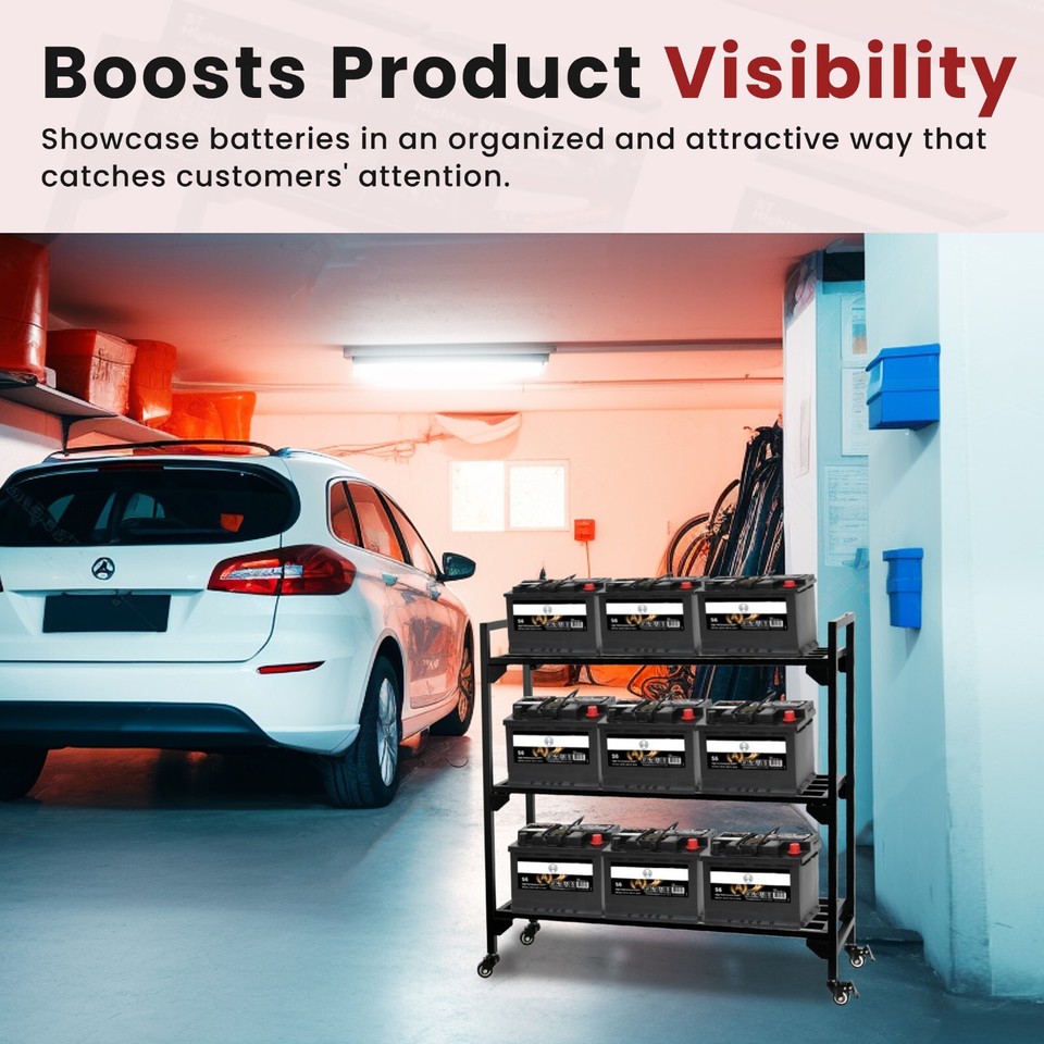 Battery Rack Car Storage Battery Holder Display Rack Storage Shelf ...