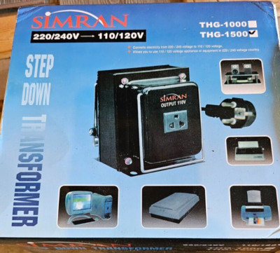 Simran THG-1500 220/240V 110/120V Step Down Transformer 220 Volt To 110 Volt