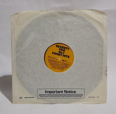 Seventy Five No. 1 Chart Hits - Status Quo, Tymes (Record 3)- Music Vinyl Record