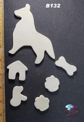 Bisqueware Dogs and Accessories - Kiln Fired Handmade Tiles - Dog Group 2 - Picture 2 of 5