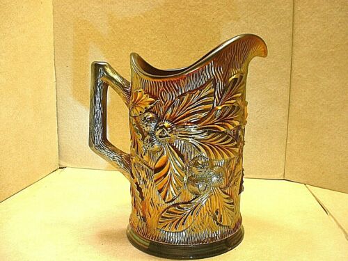 Exceptional Northwood Amethyst Acorn Burrs Pitcher W/ Superb Gold Iridescence - Picture 2 of 4