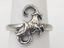 Melusine Solid 925 Sterling Silver Capricorn Zodiac Birthday Gift Ring