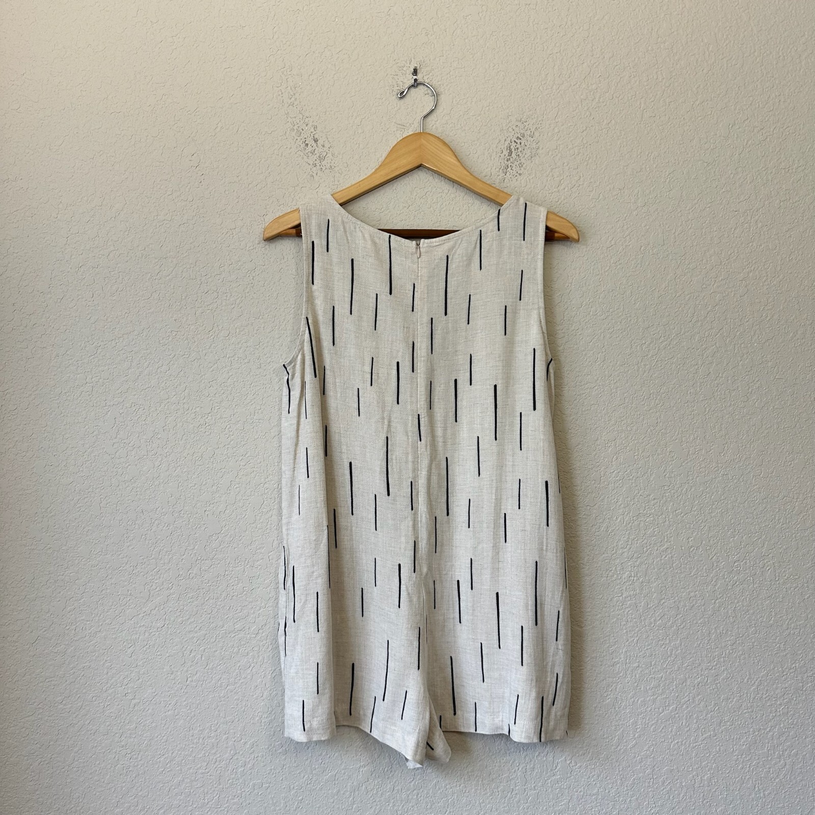 GRADE & GATHER Printed Rain Pocket Romper Womens Sz M Ivory Summer Beach NWT