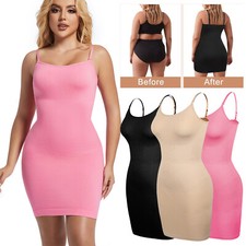 Women Shapewear Full Slip Under Dresses Tummy Control Body Shaper Slip Dress US
