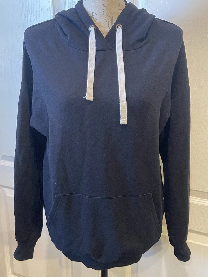 Sudadera con capucha negra súper suave Buffalo David Bitton para mujer bolsillo frontal XS Foto 2 de 4