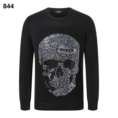 SWEATSHIRT SKULL PHILIPP PLEIN PHILIP STRASS SKULL SWEATER GOLF STRASS PULLOVER
