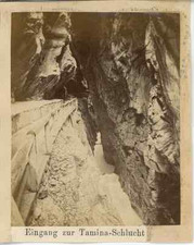 Switzerland, Entrance to Tamina Gorge Vintage Albums Print. Vintage Switzerland