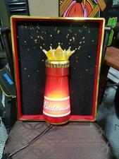 2005 Budweiser Lighted Fiber Optic Motion Sign Beer Carbonation Spray 