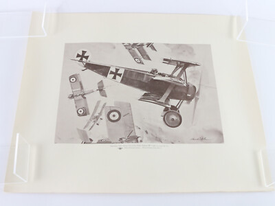 Werner Voss Fokker Triplane Dr-1 Historical Aviation #11 Pencil Print 21''