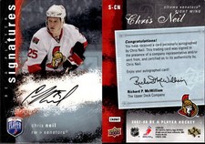 2007-08 Be A Player Signatures #SCN Chris Neil AUTO - NM-MT
