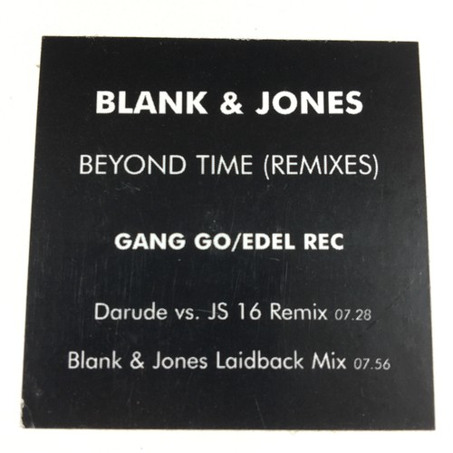 BLANK & JONES BEYOND TIME REMIXES 12'' VINYL GG037RMX 2000 GO GANG