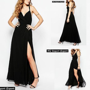 abito nero con spacco