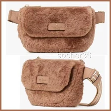 KATE SPADE ROSIE FAUX FUR BELT BAG FANNY PACK LIGHT FAWN KI896 NWT $329