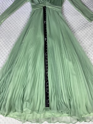 Vintage Miss Elliette Light Green Maxi Dress Pleated Skirt Size ~2-5 Prom  Gown | eBay