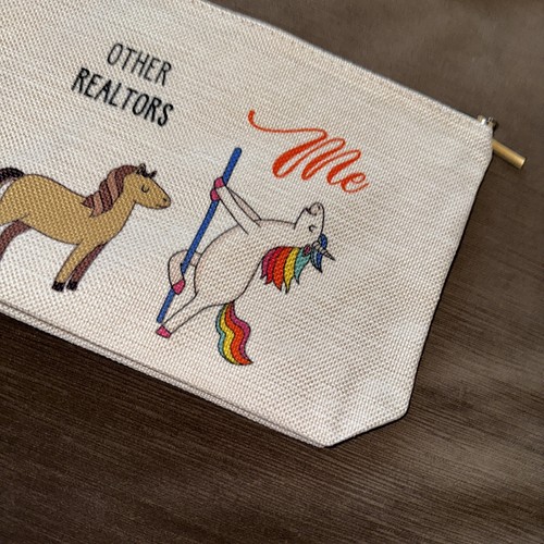 Accessory Bag Pouch Realtor Real Estate Broker Agent Unicorn NEW - Picture 5 of 6