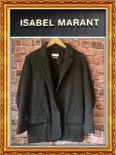 £460 : Isabel Marant : Tweed Herringbone Cocoon Single Button Coat U.k 8-10 :vgc