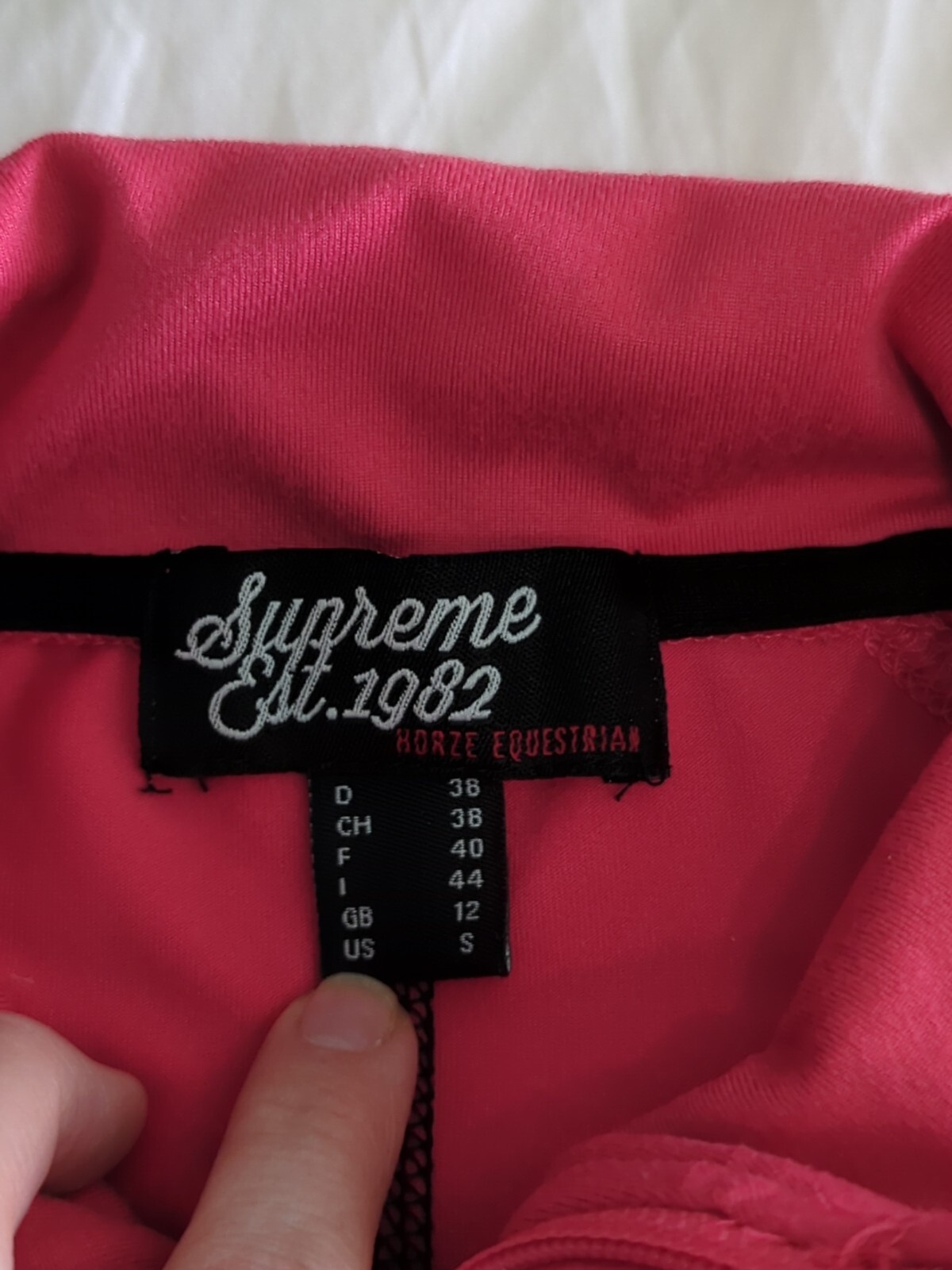 Horze supreme Equestrian Pullover Small Women Pink ¼ Zip Poly Front pocket S7