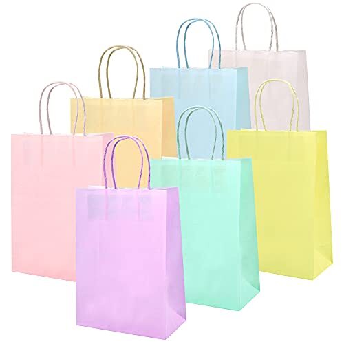 28 STCK. Party Gefallen Geschenktüten mit Griffen, Pastellpapier Geschenktüten 28 STCK. Pastell - Bild 2 von 7