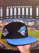 ⭐ Corduroy MUNFU 1992 World Series Toronto Blue Jays Fitted Hat Size 7 1/8 ⭐