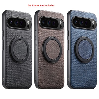 360° Stand Magnetic Case   Premium Textured Denim Design, Fits Google Pixel 9